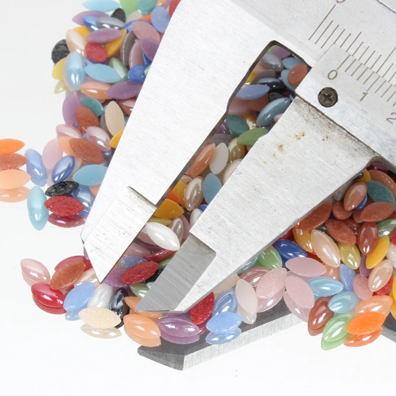 600 шт мульти [-Размер конский глаз разноцветные керамические бусины половинки