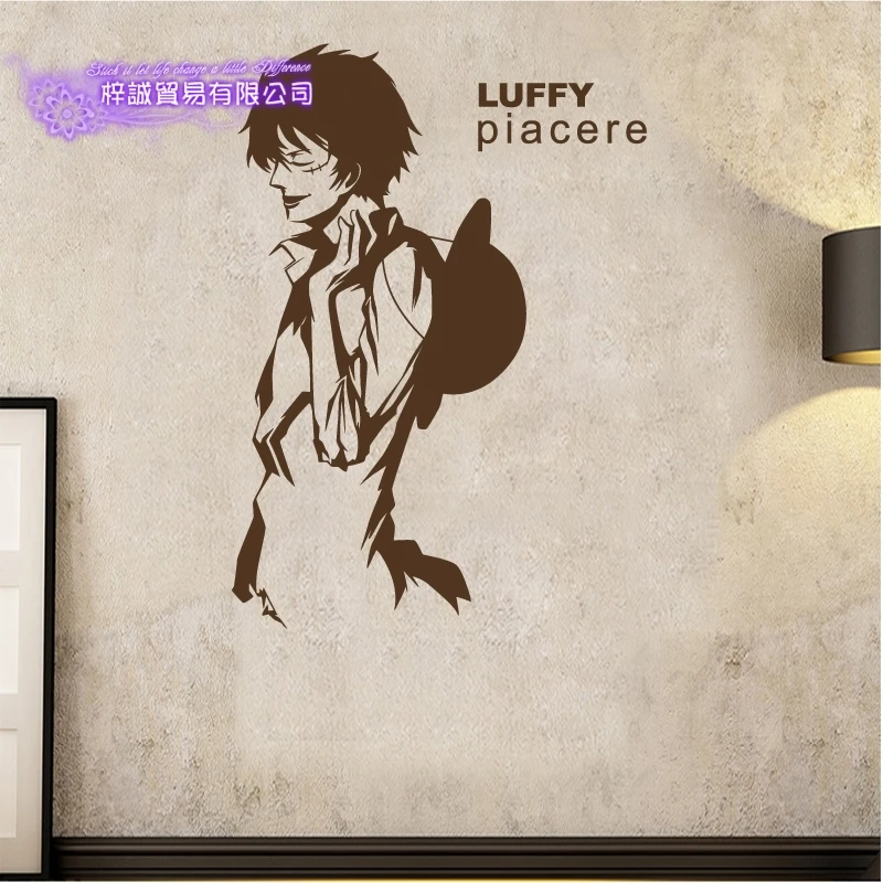 Luffy ONE PIECE Настенная Наклейка Декор для дома декоративное украшение Аниме