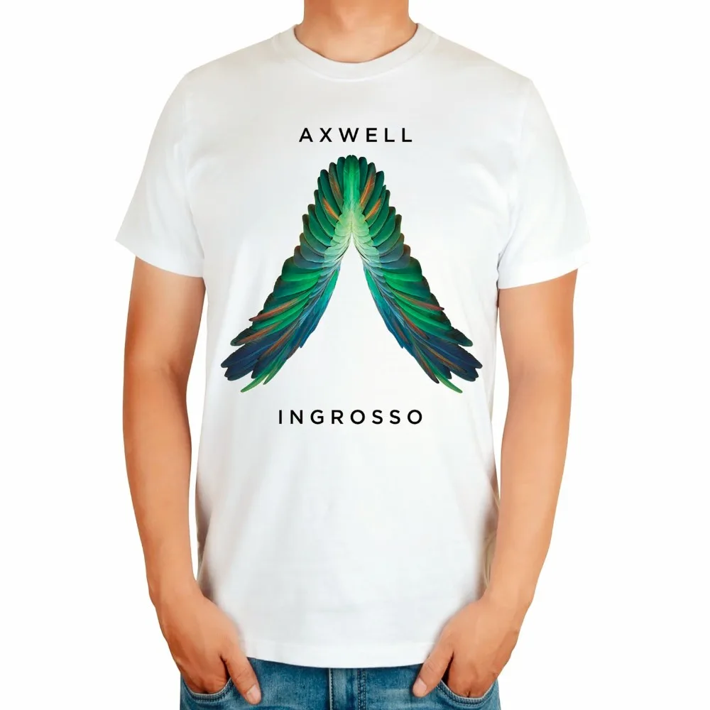 

White Summer Style Cool Wing AXWELL INGROSSO camiseta Singer men DJ master shirt mma print 3D Cotton T-shirt Music fitness