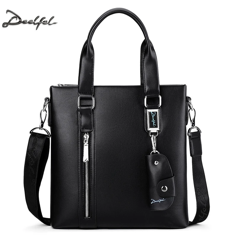 DEELFEL модные для мужчин Tote повседневное портфели натуральной кожи сумка Высокое