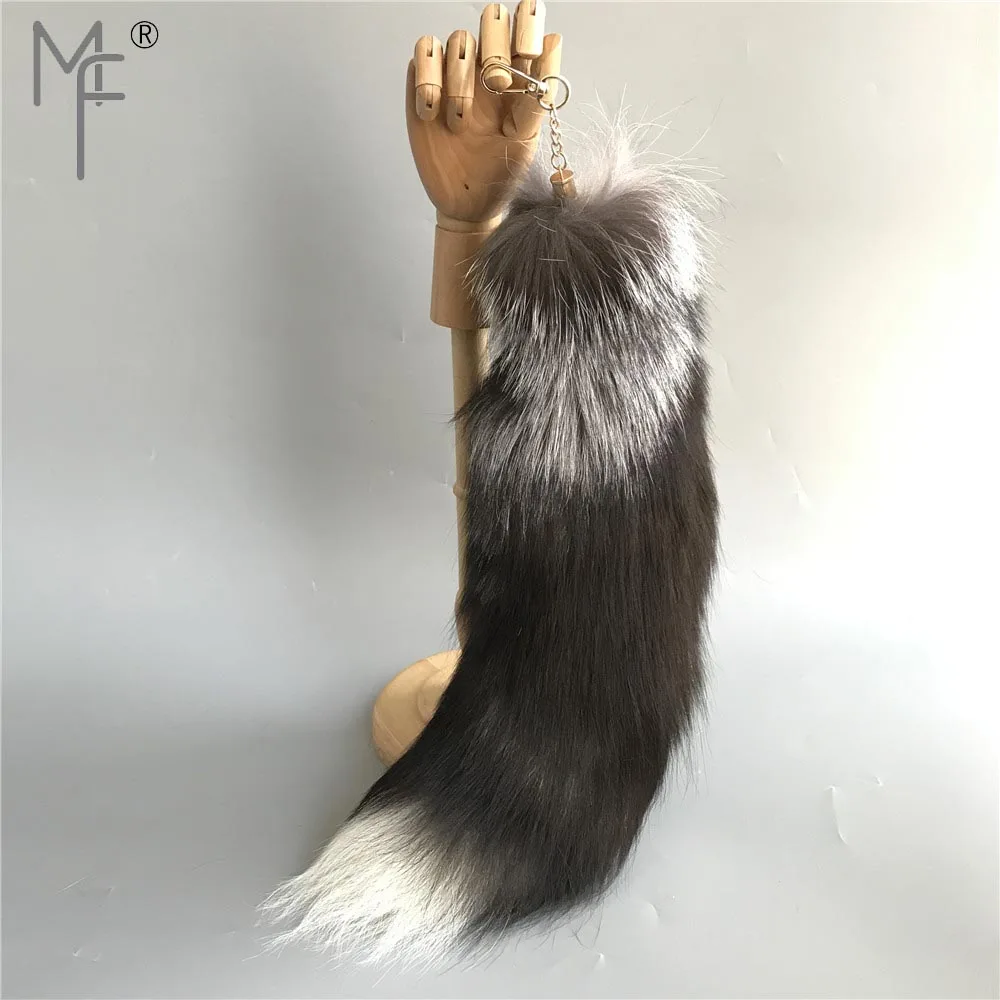 Magicfur 50 шт 20 дюймов см реального из меха черно бурой лисицы хвост брелок для ключей