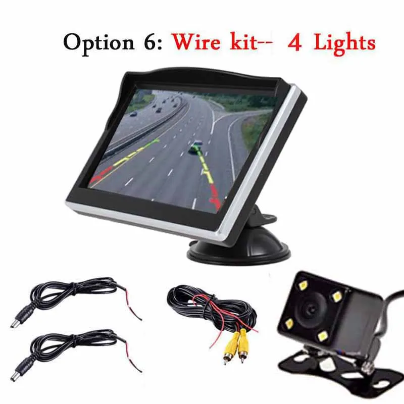 Option 6 Koorinwoo обновленный автомобильный парковочный комплект HD " откидной TFT светодиодный автомобильный монитор Dash камера заднего вида парковочный экран камера заднего хода - Название цвета: Option 6