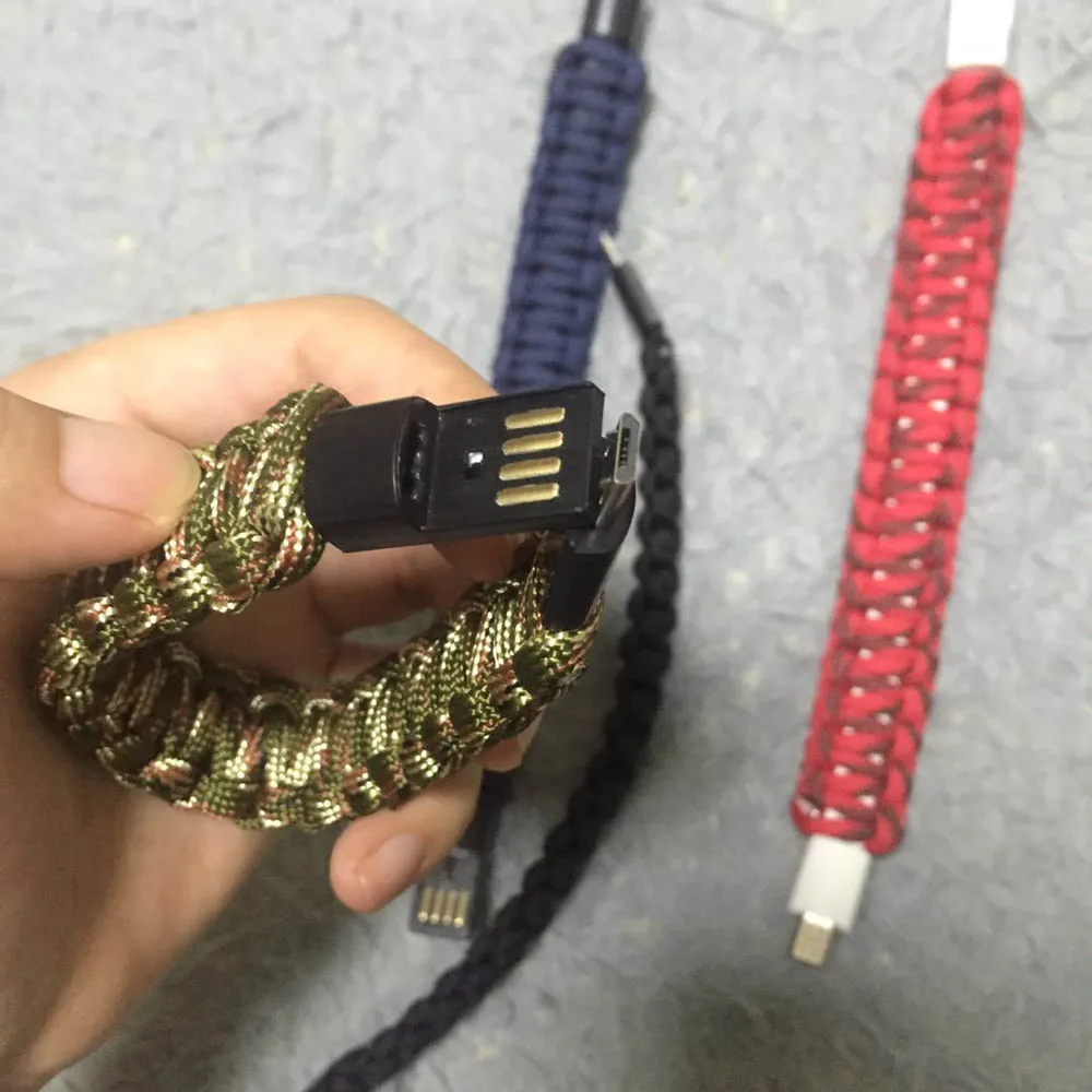 USB концентратор плетеный браслет кабель для Xiaomi Samsung Huawei Android Micro Быстрая зарядка