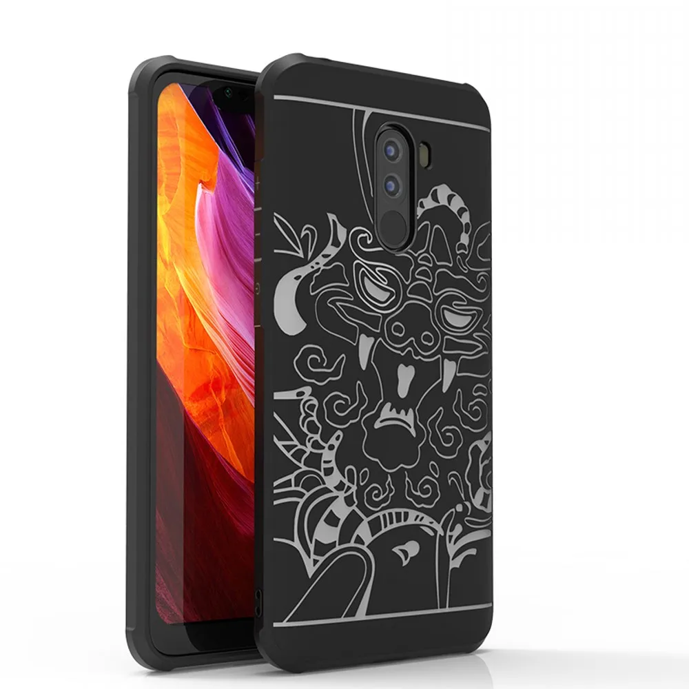 Для Xiaomi Pocophone F1 чехол мягкий силиконовый Дракон шаблон кожи защитный чехол на заднюю панель для Xiaomi Pocophone F1 Poco F1 оболочка