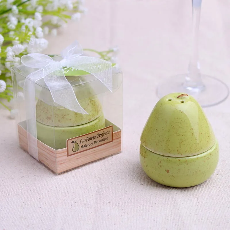 

Factory directly sale 50PCS/LOT la pareja perfecta salero y Pimentero--green pear salt and pepper shakers