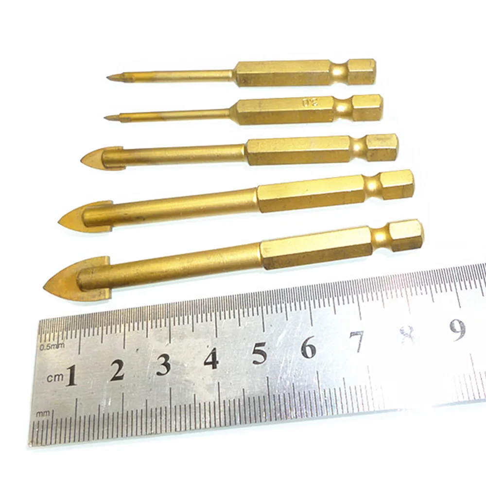 5 шт. набор сверл из карбида вольфрама 1/4 &quotшестигранный Титан с покрытием