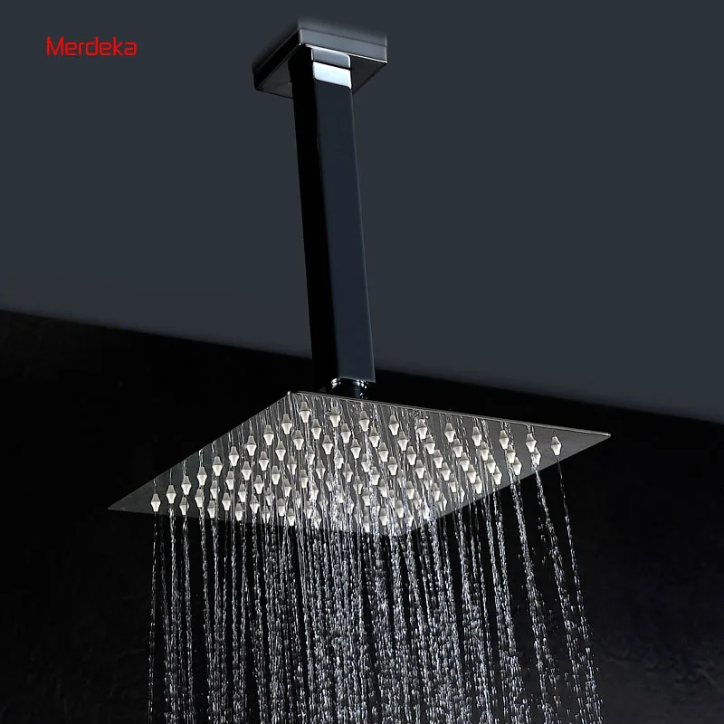 Серебро Роскошь 8 &quotквадрат Нержавеющая сталь дождь Насадки для душа