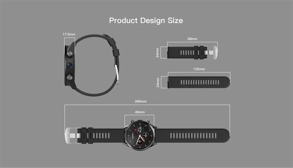 Kospet Hope Lite 4G Smartwatch телефон 1,39 ''Android 7,1 MTK6739 четырехъядерный IP67