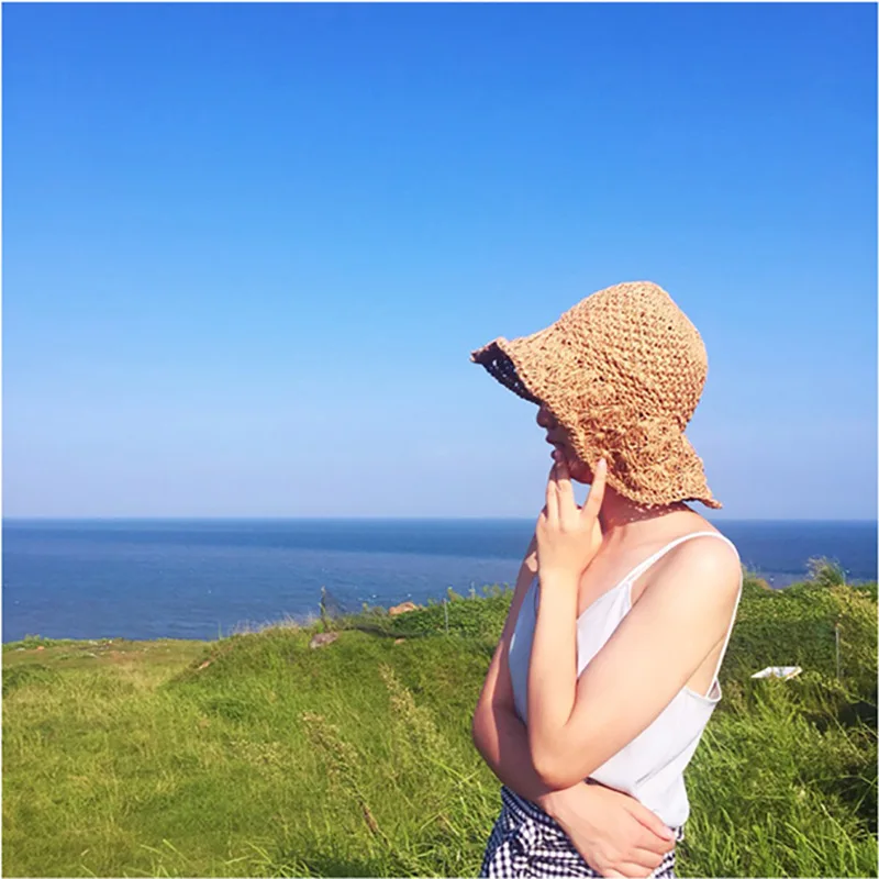 Женские соломенные шляпы элегантные летние дышащие женские в Корейском стиле