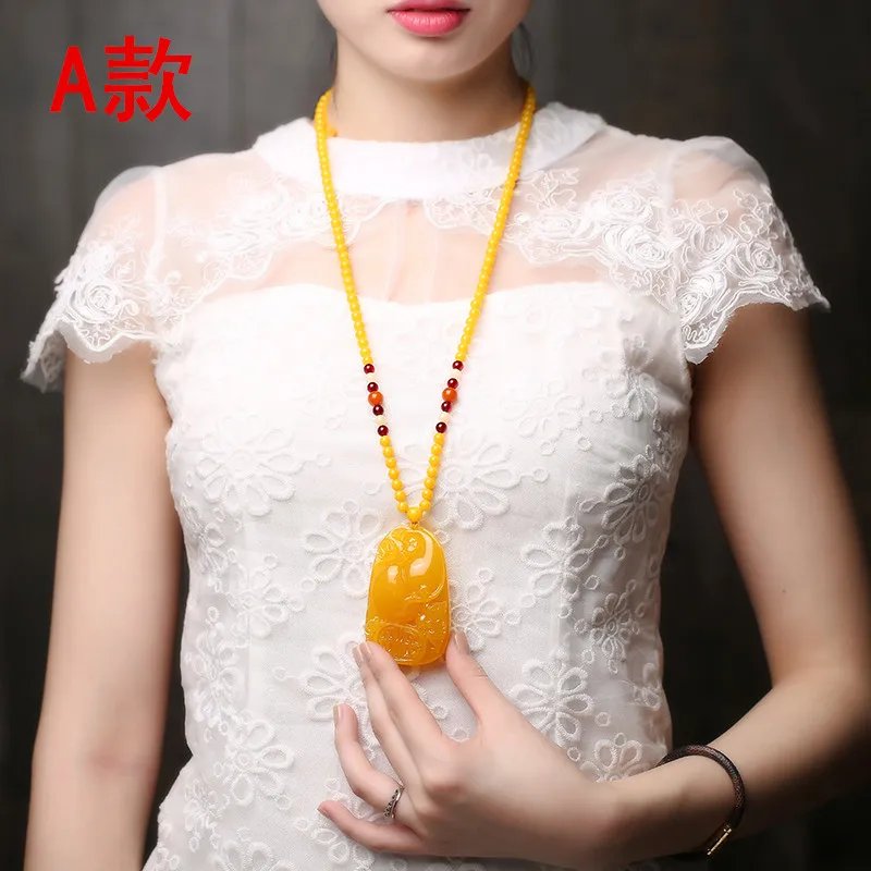 Тыква кулон желтый длинный секционный свитер цепь мужские и женские модели