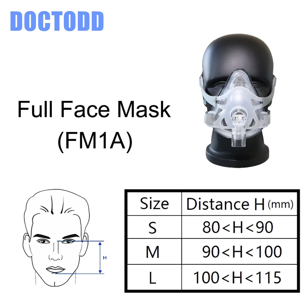 DOCTOD F1A полная маска для лица CPAP Bipap машина ХОБЛ храп сна терапия Размер SML