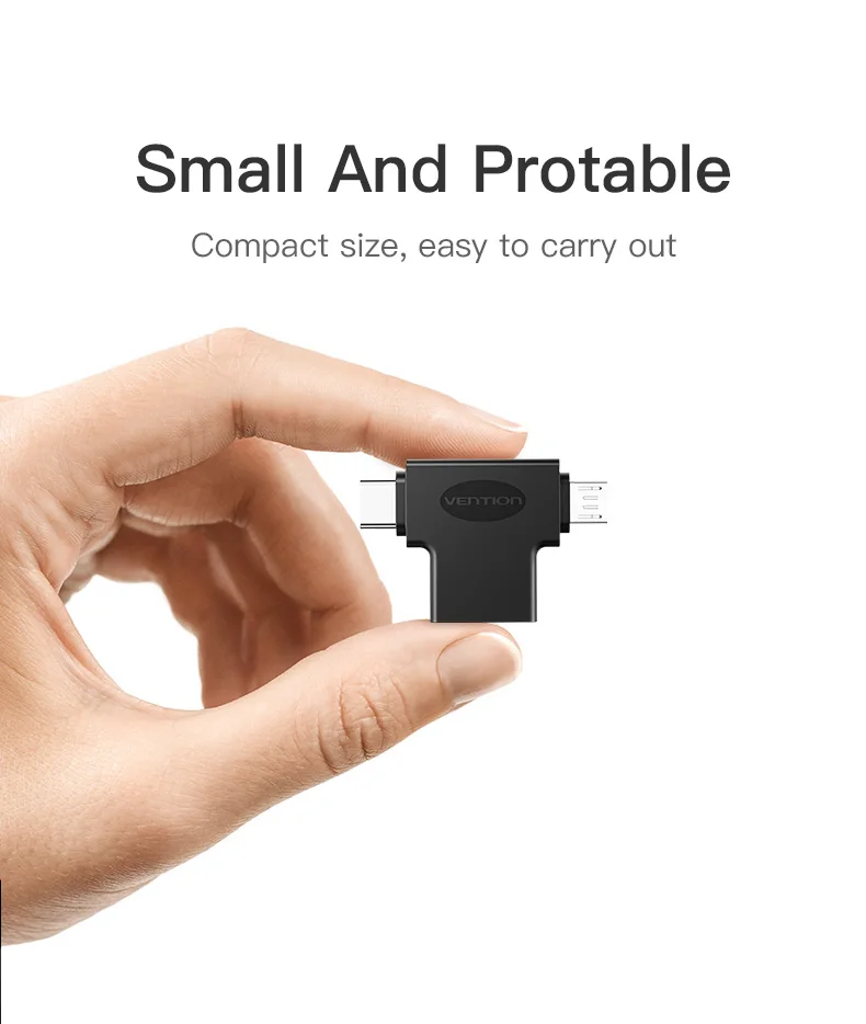 Адаптер Vention USB type C USB 3,0 OTG Кабель-адаптер 2 в 1 Micro USB OTG конвертер для Xiaomi One Plus Nexus 6P