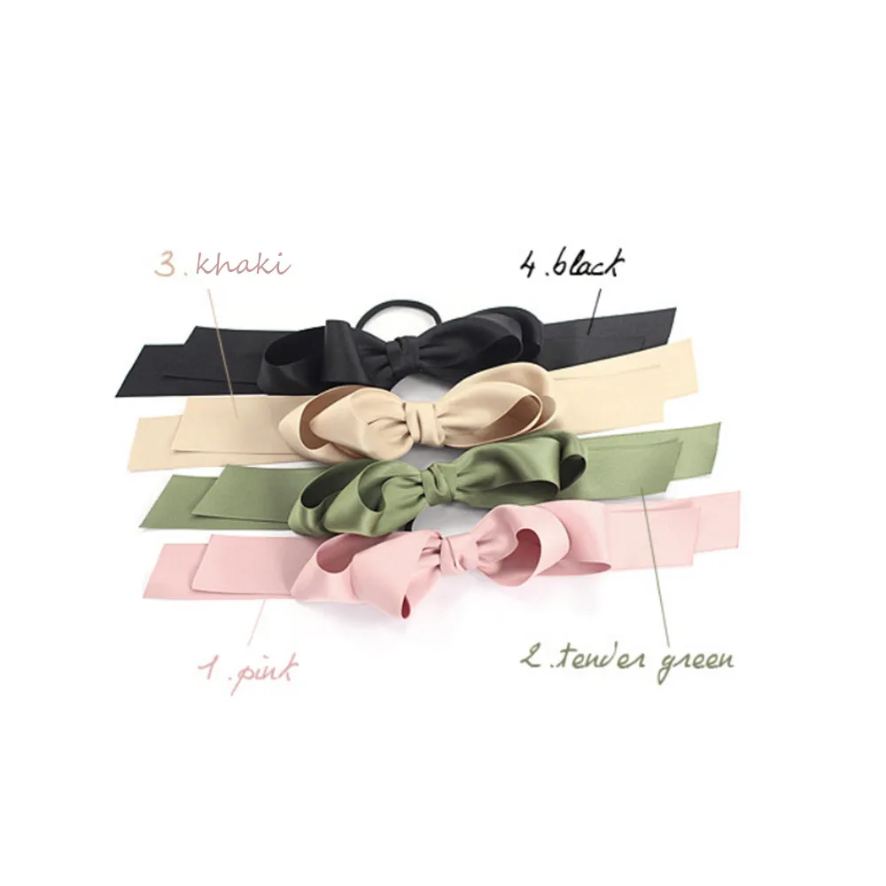 1 шт. Женская тиара Атласный Галстук-бабочка резинка для хвоста заколка конского