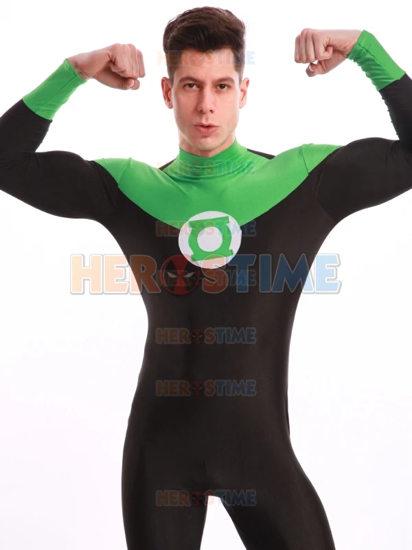 Спандекс Fullbody Косплей комиксы костюм зеленого фонаря Хэллоуин вечерние