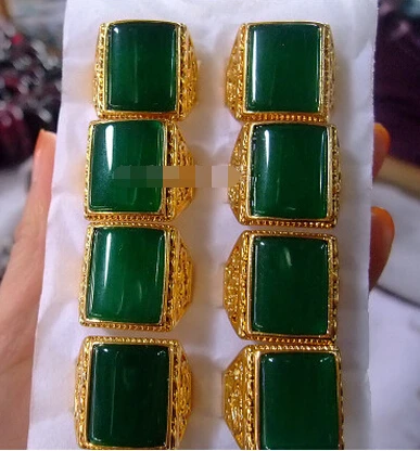 Кольцо zcd 414 + их полное Янг зеленое Малайское модное квадратное мужское