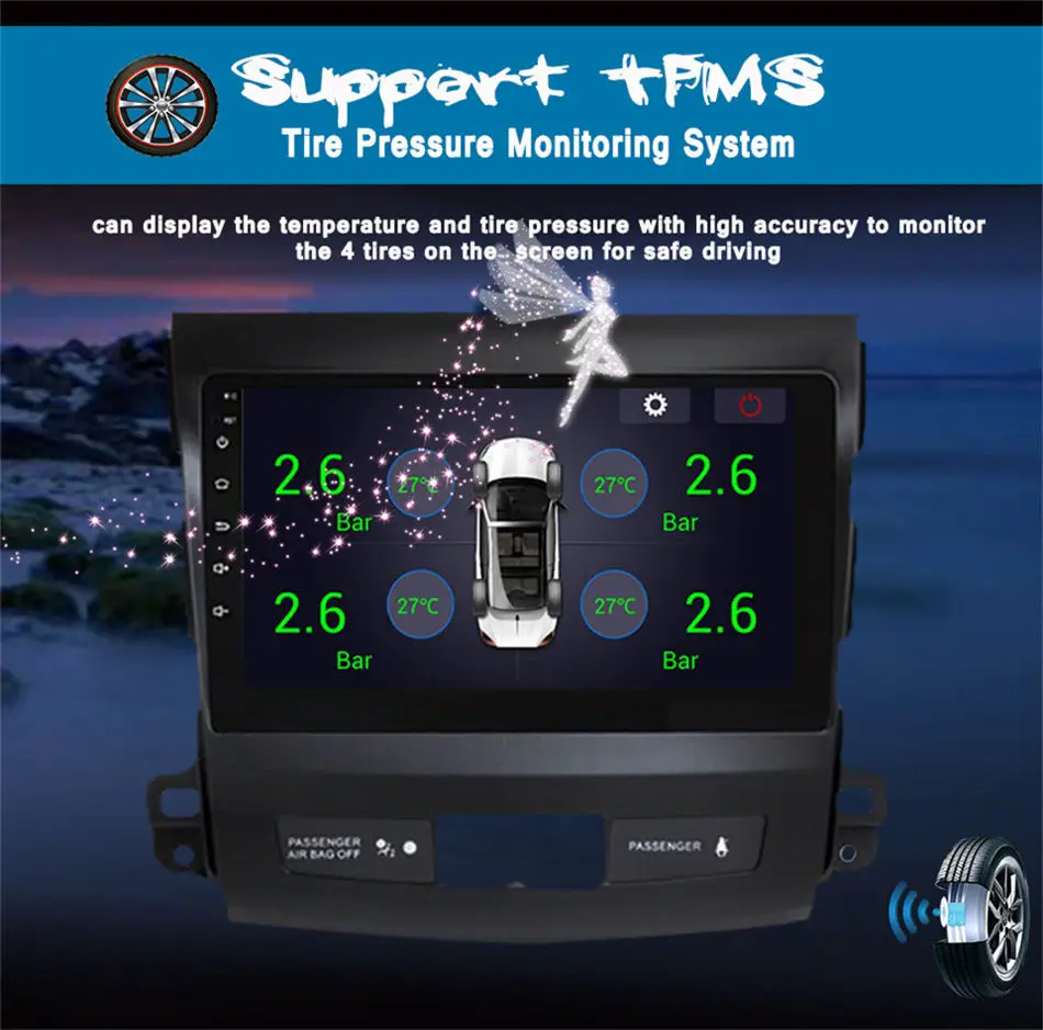 IPS RAM 4g Восьмиядерный Android 10 0 Автомобильный DVD плеер для Mitsubishi Outlander 06-2013 головное