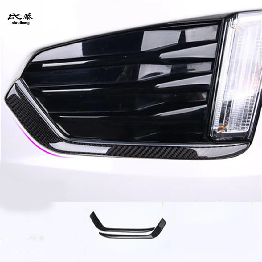 2pcs/Lot ABS Carbon Finber Grain Frong Fog Lamps Decoration Cover For 2016-2018 Cadillac XT5 Car Accessories