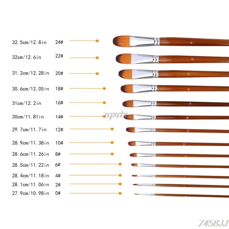 

13Pcs/set Nylon Hair Paint Brush Set Different Shape wood Handle Watercolor Oil Painting Brush Set Art Whosale&Dropship