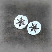 daisies 10pairs new fashion round cut out stud earrings for women bijoux snowflake earring statement jewelry fine gift