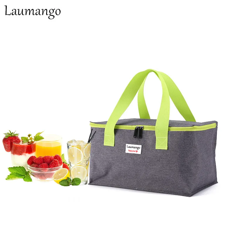 Laumango сумка-холодильник из ткани Оксфорд ребенок Bento коробка изолированный пакет напиток для пикника еда термо заморозка для льда Досуг аксессуар сумка органайзер