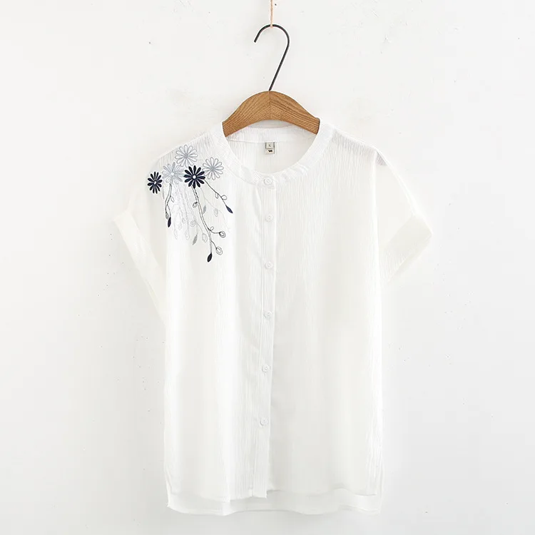 2019 Plus Size Casual T-shirts Summer Women Clothing Fashion Loose Short Sleeve embroidery Tops A31-057 | Женская одежда