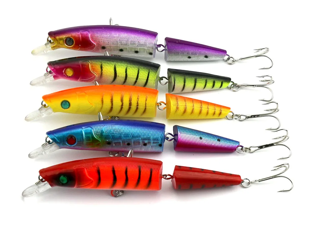 

Big Sale 5pcs 2 Segments Jointed Fishing Lure Laser Baits Fake Lure Simulation Minnow Fishing Baits Isca Accessories 14cm 20.2g