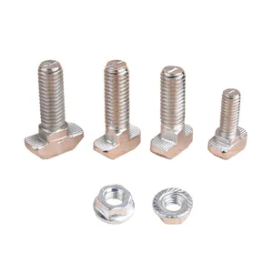 Винты с шестигранными фланцевыми гайками 50 шт.лот, M5 M6 M8 T для линейных рельсов европейского стандарта, алюминиевый профиль, 50 шт., M5 M6 M8 опционально
