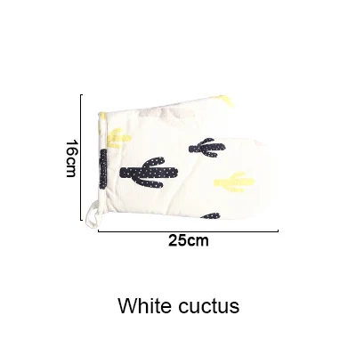 white cuctus 1 шт хлопчатобумажные перчатки для духовки термостойкие рукавицы кухонные рукавица и прихват для микроволновой печи утепленные Нескользящие Утепленные Перчатки - Цвет: white cuctus