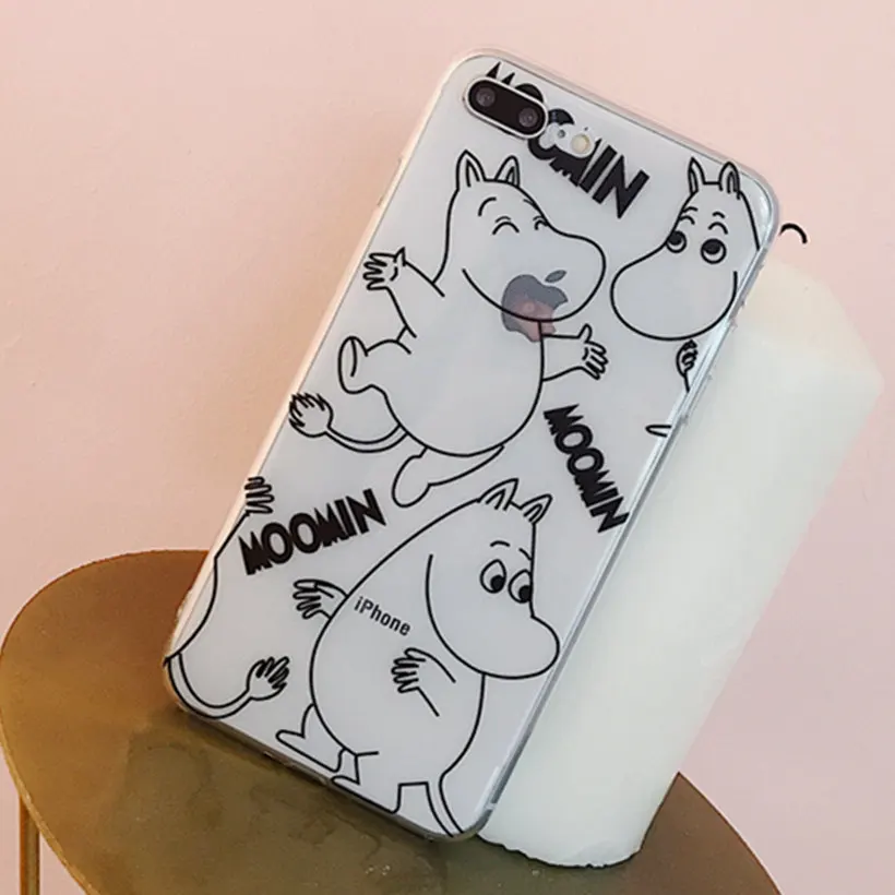 Роскошный прозрачный мультяшный Бегемот чехол для iPhone X 6 S 7 8 Plus чехлы Мягкий