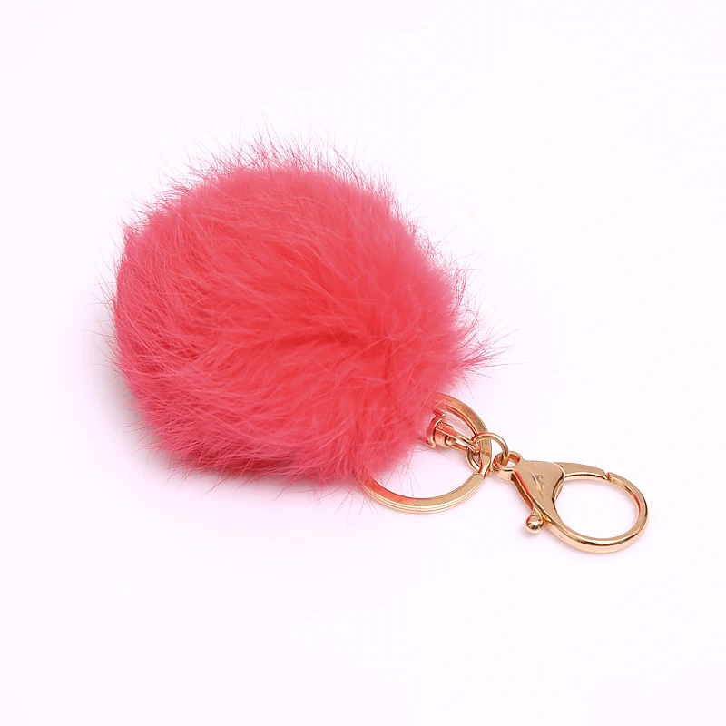 Оптовая продажа 2018 8 см настоящий кроличий мех брелок для ключей шар помпон