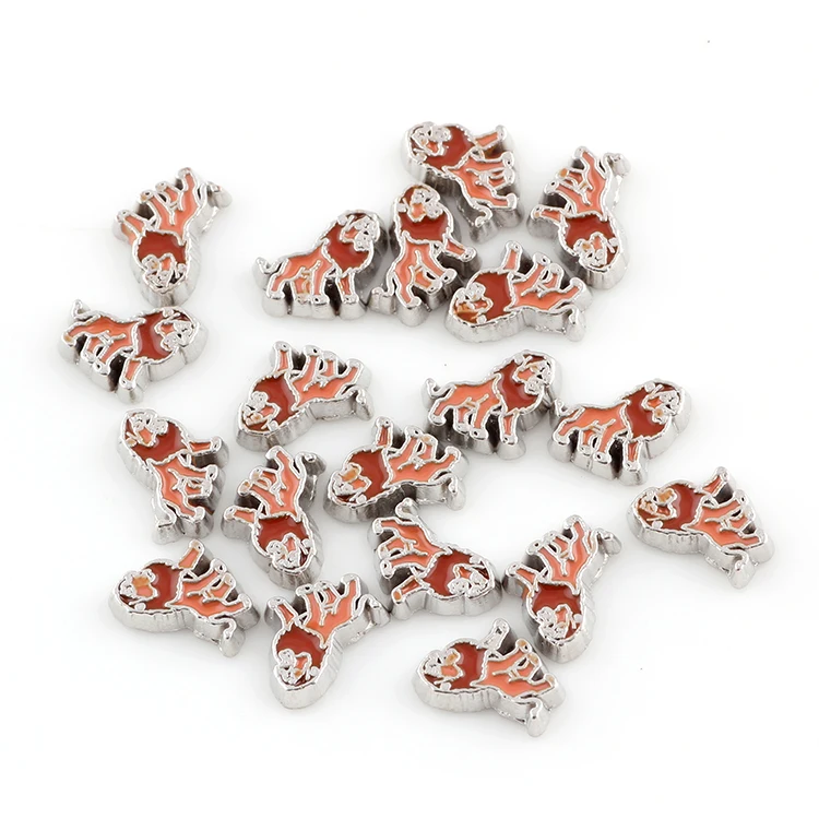 20 шт F437 Металлический Лев Плавающие Метки Подходят для Живого Стеклянного Ложетта Подвески Ювелирных Изделий Оптом.