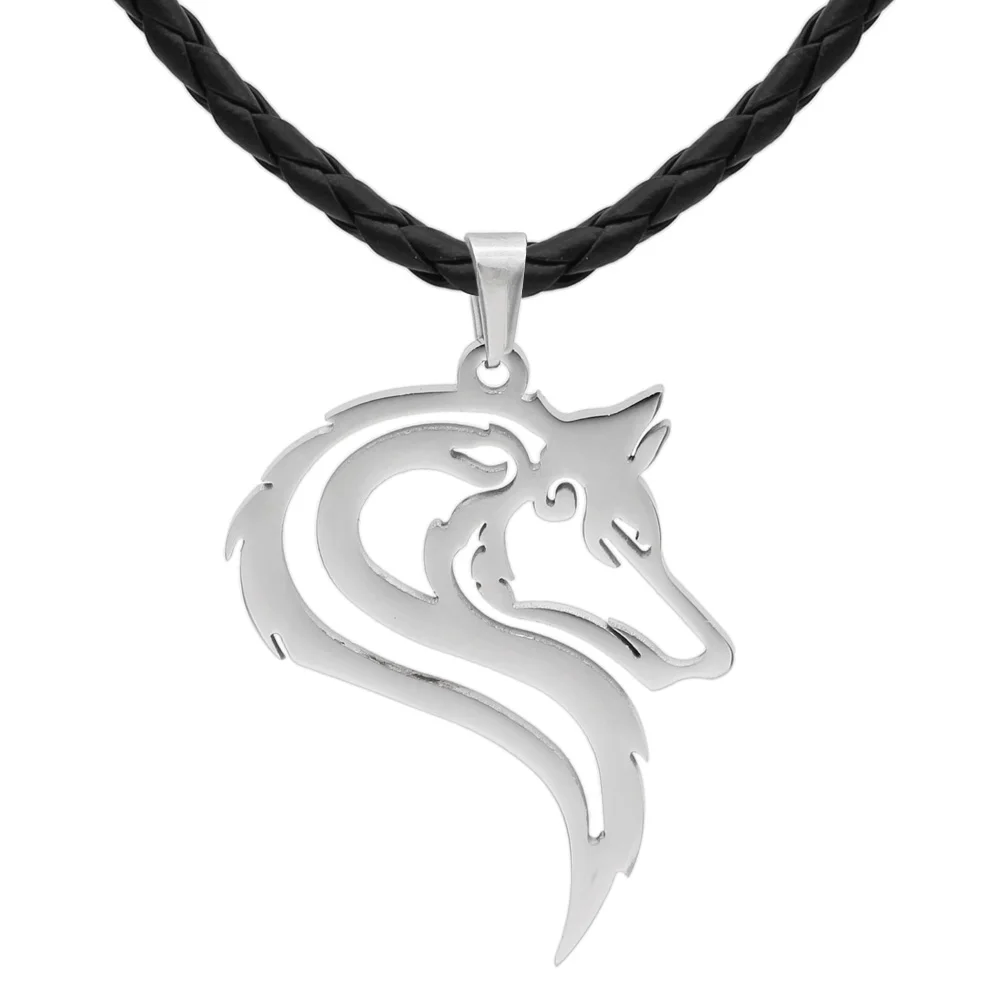 Мужское ожерелье из нержавеющей стали 316L norse viking oidn's wolf head celt amulet |