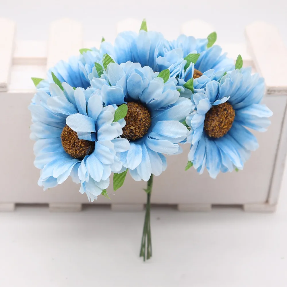 6 шт. ручной работы gerbera модный домашний сад невесты diy из упаковочного материала Свадебные банкетные Декоративные искусственные цветы ножницы Корона