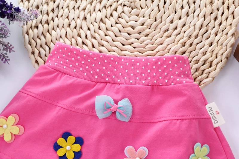 DIIMUU/Одежда для маленьких девочек однотонные штаны с цветочной аппликацией