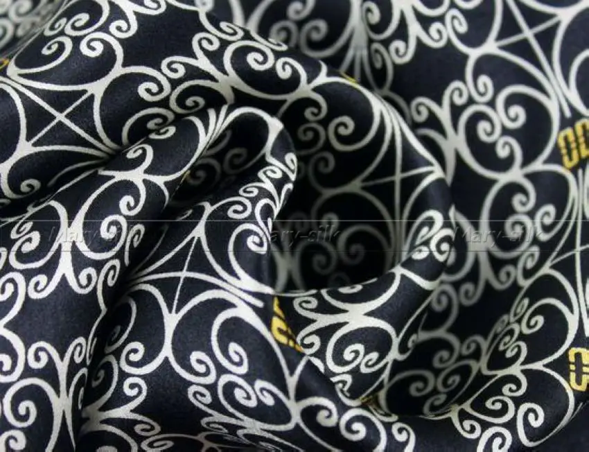 Gifts__Fashion Brand Mens 100% Silk Long Scarf Cravat Scarives Double Layer Black |