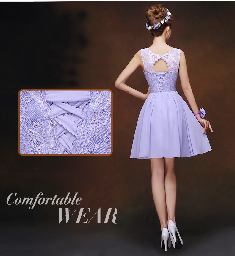 Сиреневый свет фиолетовое модное платье сестры невесты современные короткие
