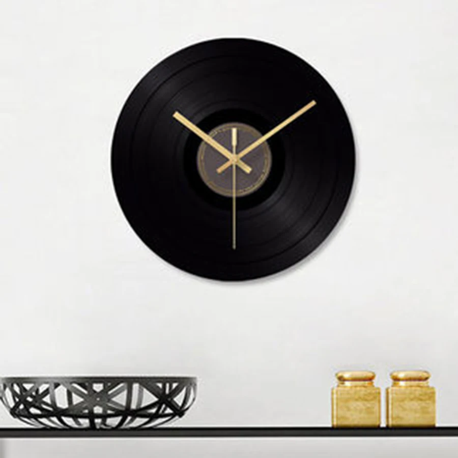 Vinyl Record Wall Clock Retro Industrial Roman Numerals Numbers Black Jam Dinding Unik Vintage Home Decor Kitchen 40C050 | Дом и сад