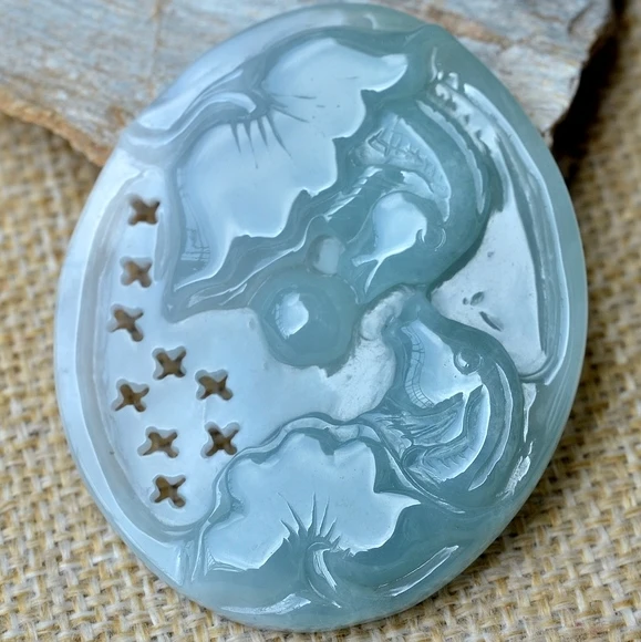 Изысканный натуральный нефритовый Лотос j14 # | Украшения и аксессуары