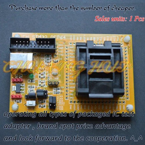 Тест STM32 TQFP64 тестовое гнездо программист адаптер QFP64|adapter|adapter programmeradapter socket |