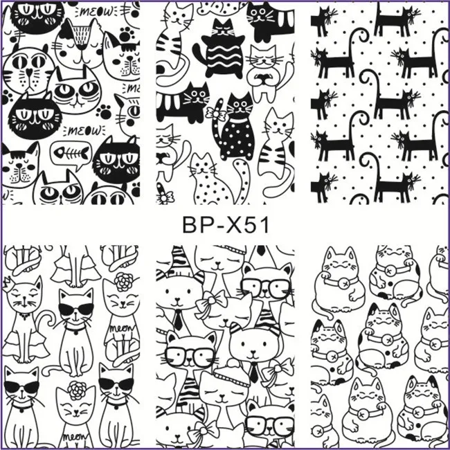 BP-X51 BORN PRETTY 1 шт. прямоугольный шаблон для штампов перо стрелы пластина с изображениями для нейл-арта - Цвет: BP-X51
