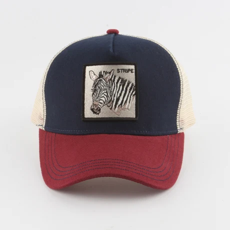 stripe navy red Новая бейсбольная Кепка с вышивкой волка, мужская и женская бейсболка в стиле хип-хоп, летняя кепка с дышащей сеткой - Цвет: stripe navy red