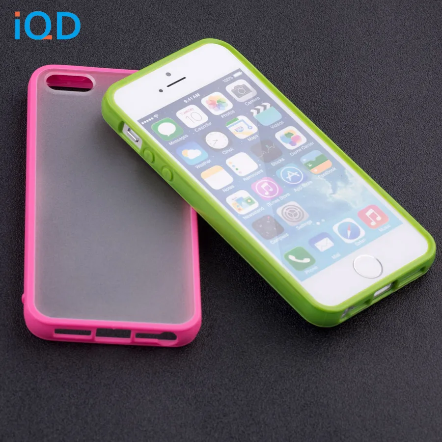 IQD Slim color TPU Phone Case For Apple iPhone 4 4S SE 5S 5 Case Cover Anti-Scratch Bumper Clear Scrub Back Protective shell se