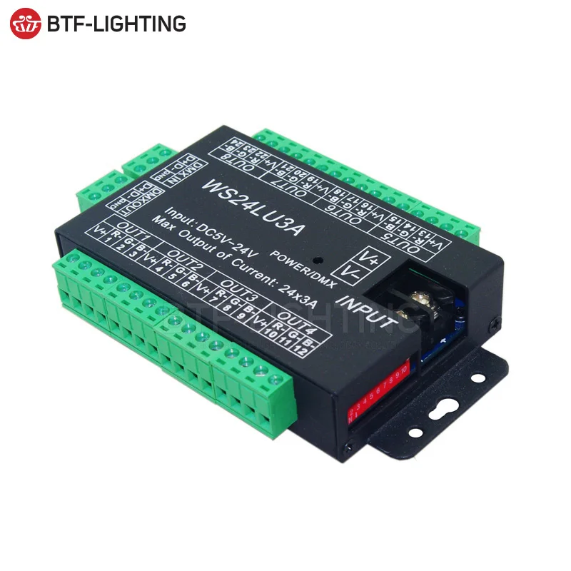 

3CH/4CH/9CH/24CH/WS24LU3A/WS24LULED/WS27CH3A RGB DMX decoder, LED dimmer Controller, led strip controller