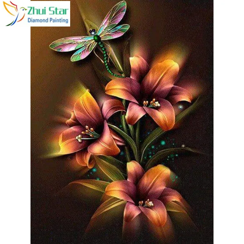 Zhui Star 5D DIY квадратная картина из страз вышивка крестиком красивый цветок алмазная