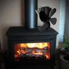 Нагревательный автономный вентилятор с 4 лопастями для плиты, алюминиевый бесшумный, экологически чистый, экономия топлива для дрова, горелка для камина Ecofan -KB