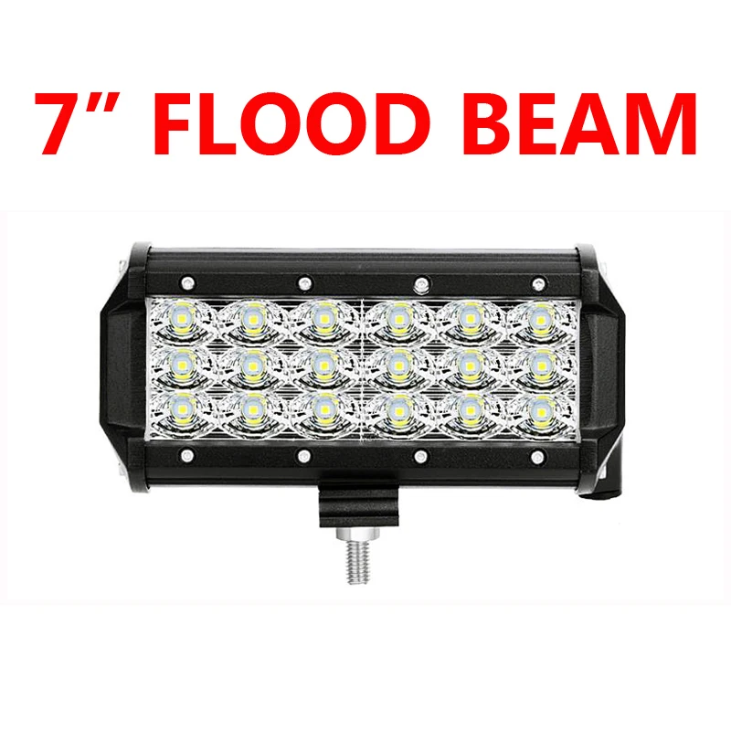 7inch Flood Oslamp " 7" " 12" 3-РЯД светодиодный светильник бар Offroad пятно/Наводнение/комбинированный луч светодиодный рабочий светильник 12v 24v для грузовиков, внедорожников, квадроциклов, наводненных 4WD 4x4 светодиодный бар - Цвет: 7inch Flood