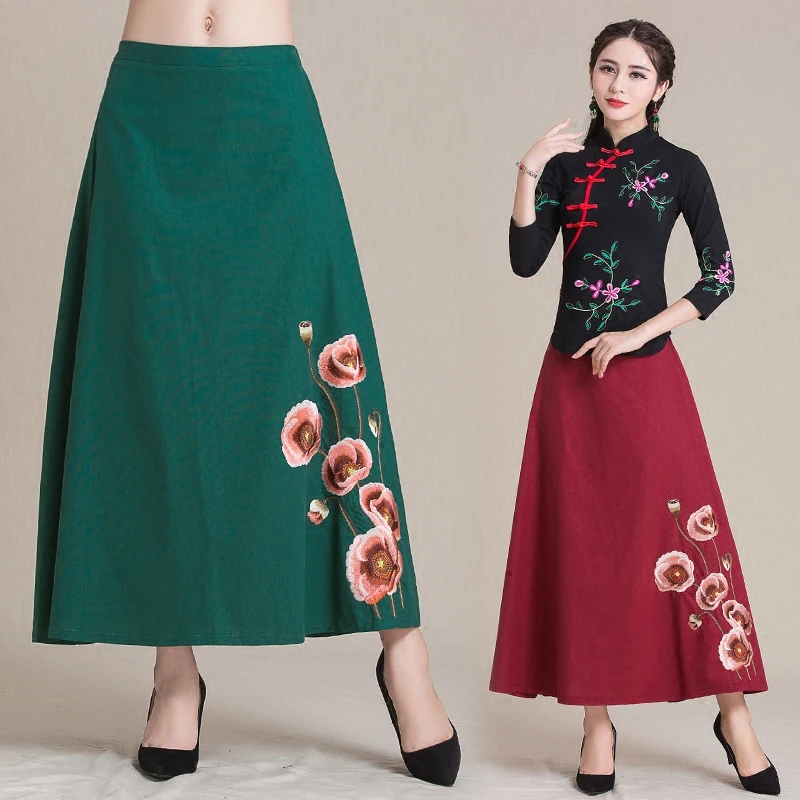 Весна-лето 2020 национальная трендовая Женская винтажная юбка с цветочной
