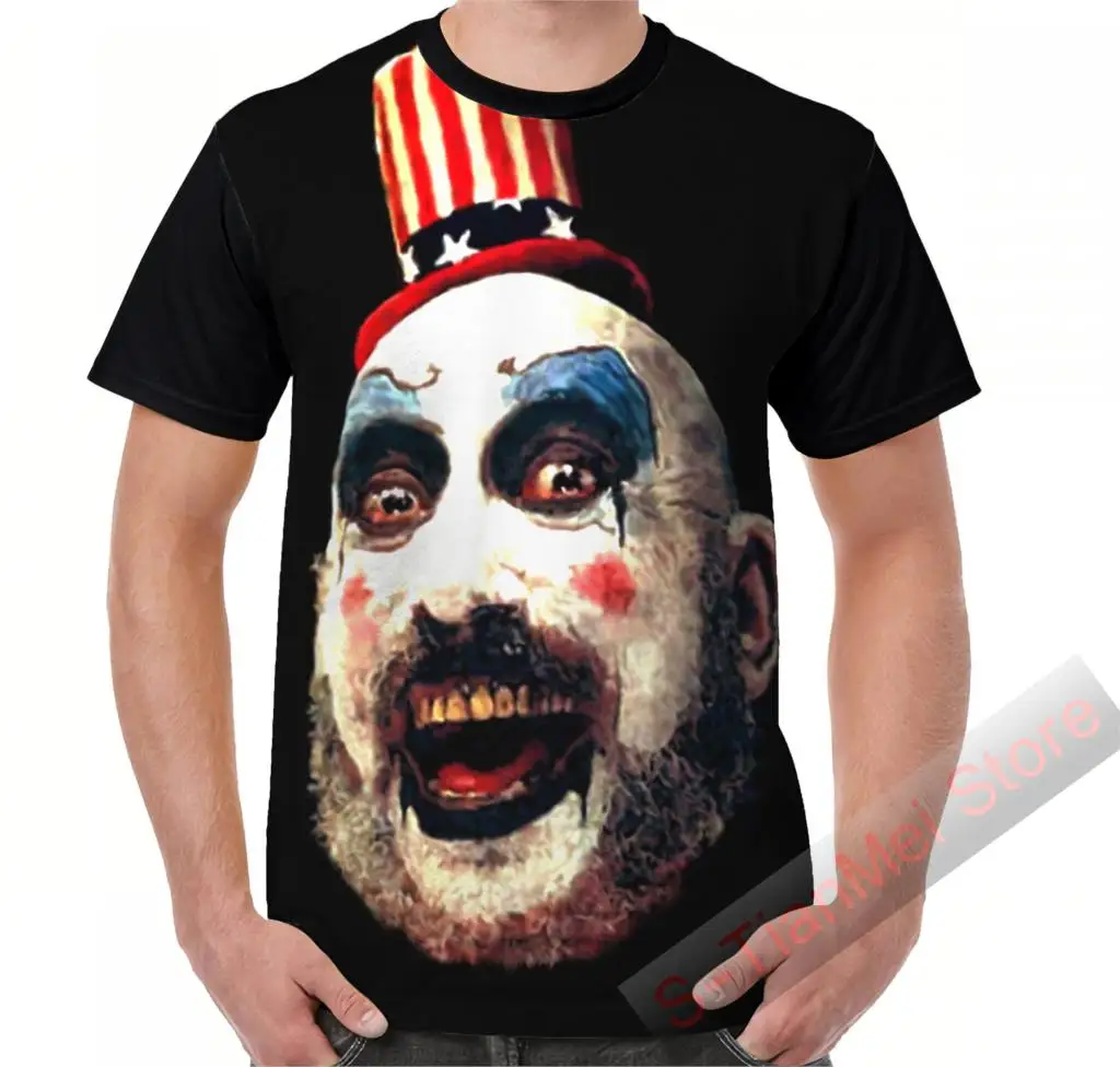 Летняя футболка с принтом свободыне мужские топы футболки Captain Spaulding печатных