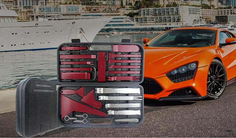 36 шт. профессиональные инструменты для стайлинга автомобилей коробка Авто Радио наклейки дверной зажим панель отделка тире Аудио Удаление установщик Прай ремонтный комплект