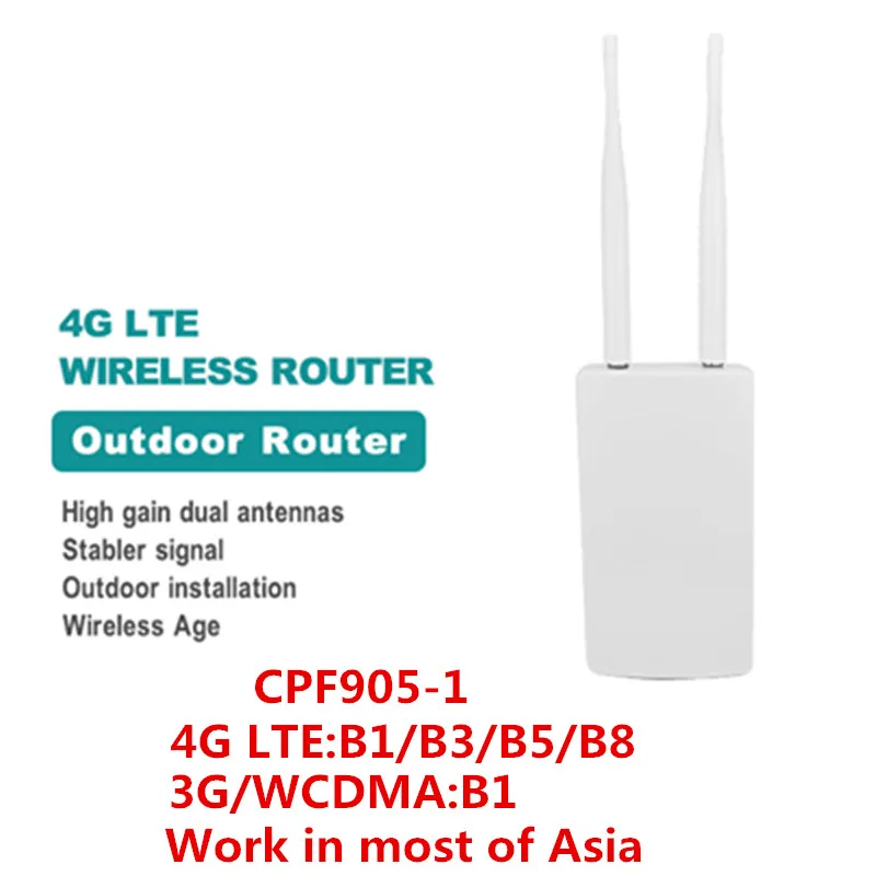 B1B3B5B8 KuWFi Водонепроницаемый Открытый 4G CPE Маршрутизатор 150 Мбит / с CAT4 LTE Маршрутизаторы 3G / 4G SIM-карта WiFi-маршрутизатор для IP-камеры / вне зоны покрытия WiFi - Цвет: B1B3B5B8